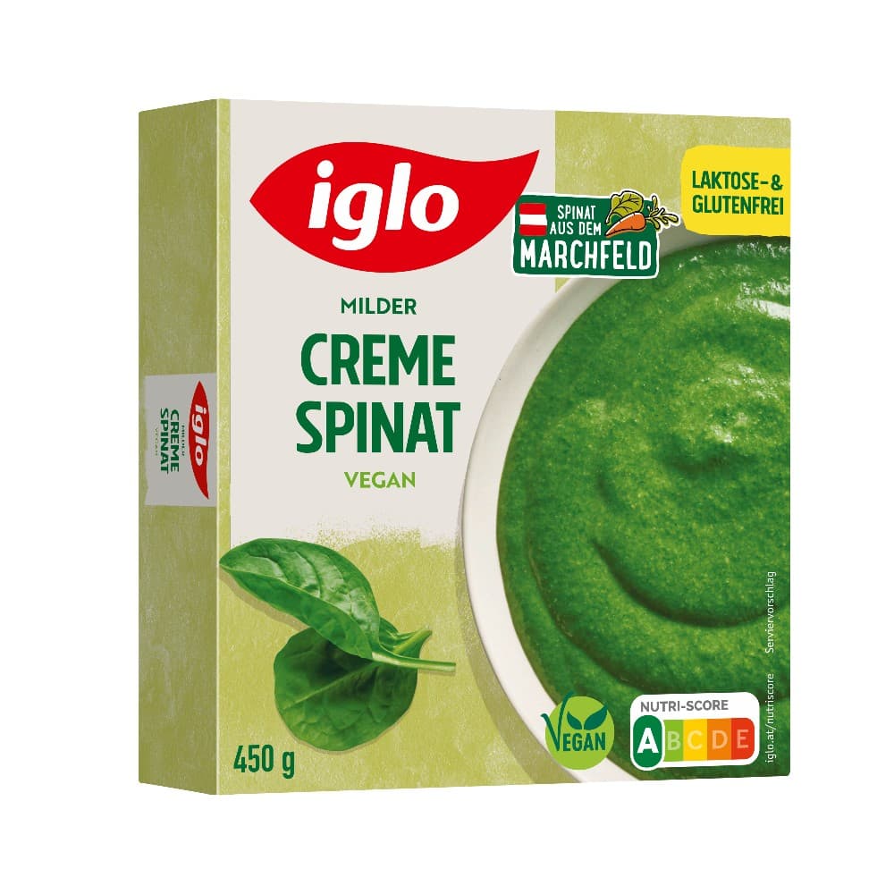 Rotkraut, Cremespinat od. Cremespinat laktosefrei, 450 g, 600 g Iglo – Billa Plus