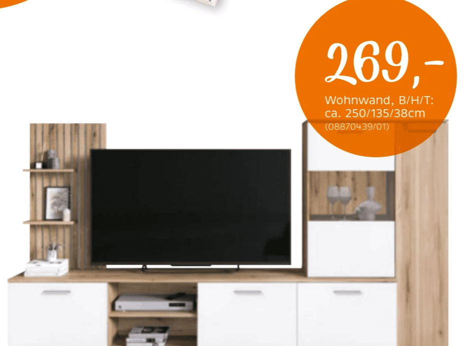 Wohnwand B/H/T: ca. 250/135/38 cm Angebot bei XXXLutz