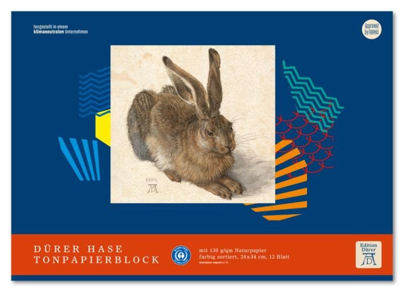 Tonpapierblock, 12 farbige Blätter, 130 g/m² Edition Dürer – Interspar