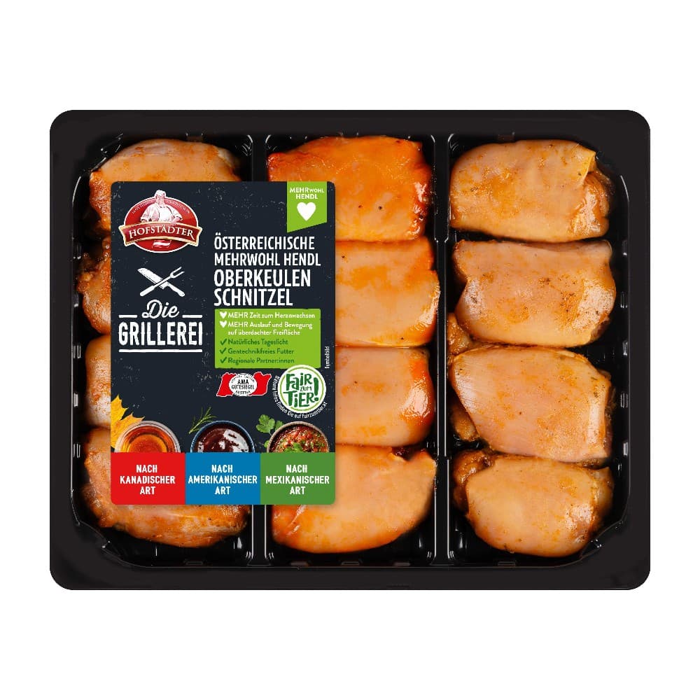 Österr. Hendl-Oberkeulen oder Unterkeulen oder Oberkeulenschnitzel 400 g oder 350 g Packung Angebot bei Maximarkt