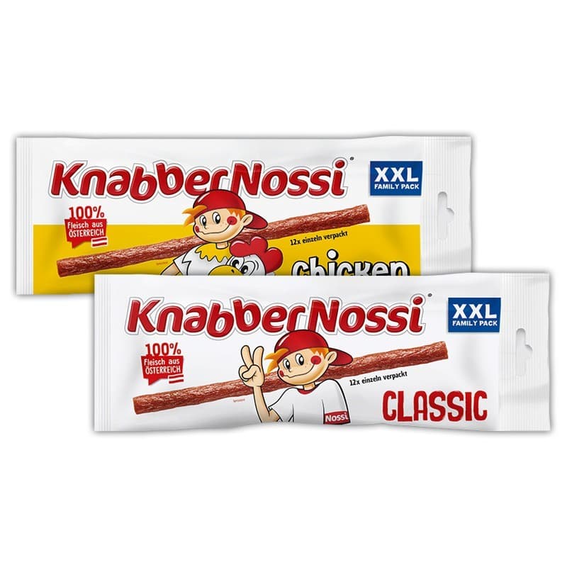 Knabber Nossi Classic od. Chicken, 12 Stk. 150 g – Billa