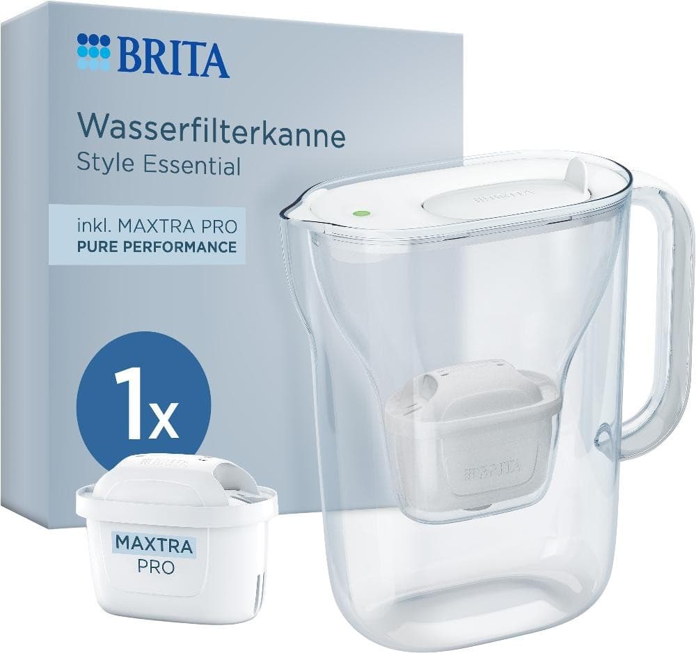 BRITA Wasserfilter-Kanne Style Essential XL, 2,4 L – Müller