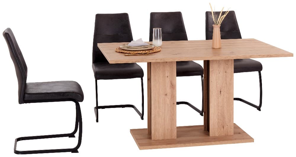 Esstisch Artisan Eiche Dekor/Schwarz, BxHxT: ca. 138x76x90 cm – Möbelix