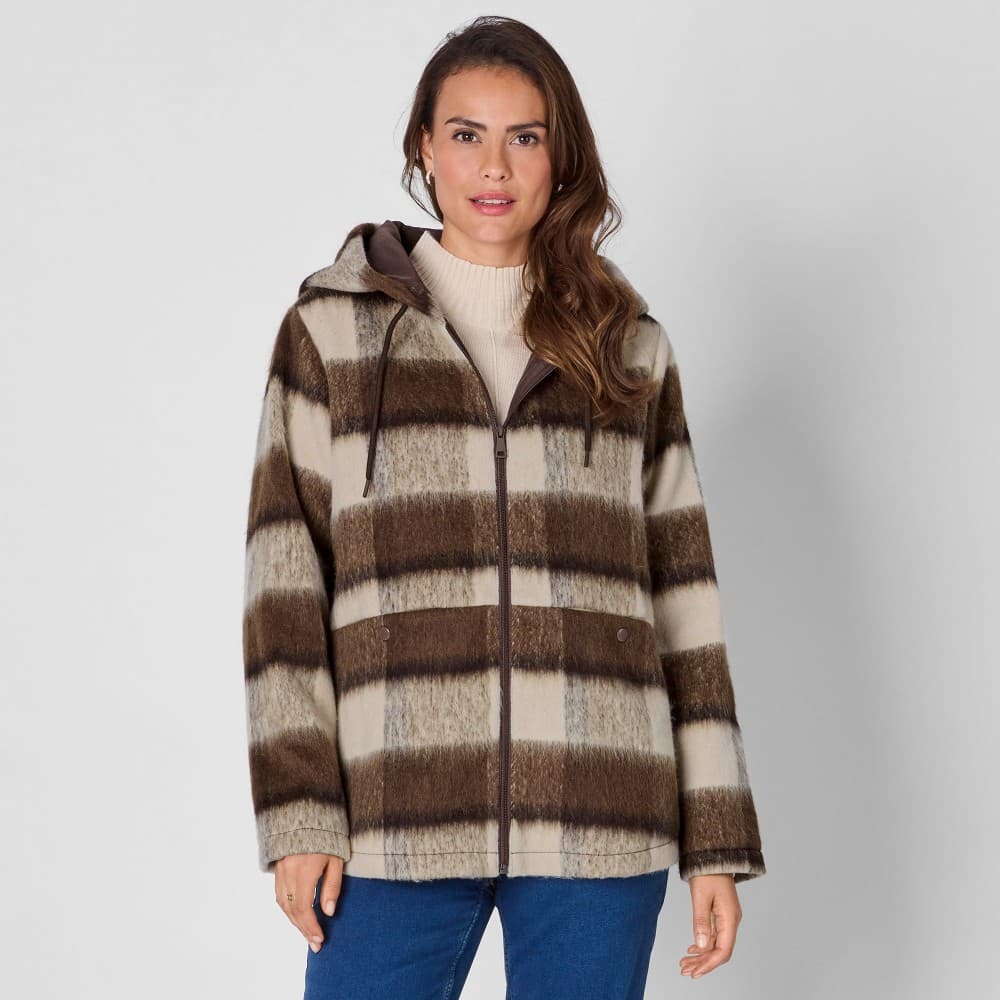 Kapuzen-Jacke in Wolloptik Laura Torelli Classic – NKD