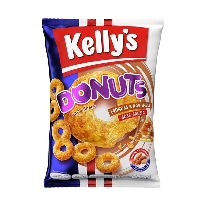 Kelly's Erdnuss/Linsen Snips oder Kelly's Donuts Peanut Caramel 100 – 150-g-Packung Angebot bei Interspar