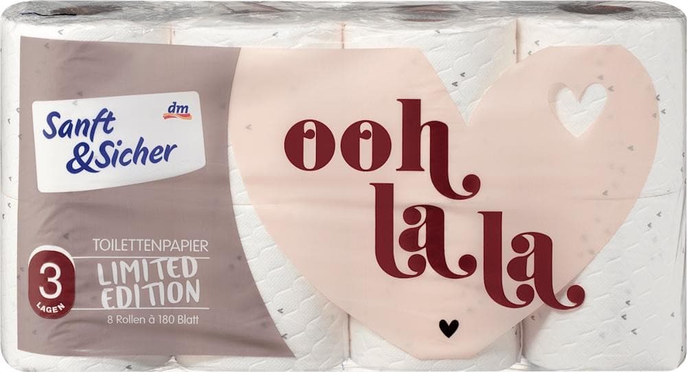 Sanft & Sicher Toilettenpapier, 8x180 Bl. – Dm