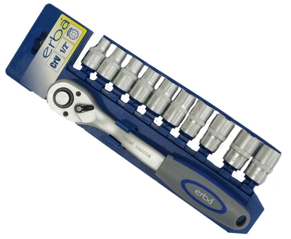 Ratsche und Nusssatz 1/2", 11-teilig – Zgonc