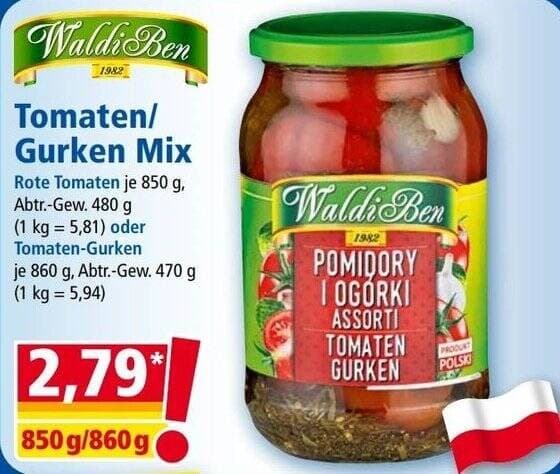 Gelbe Tomaten, 850 g WaldiBen – Norma