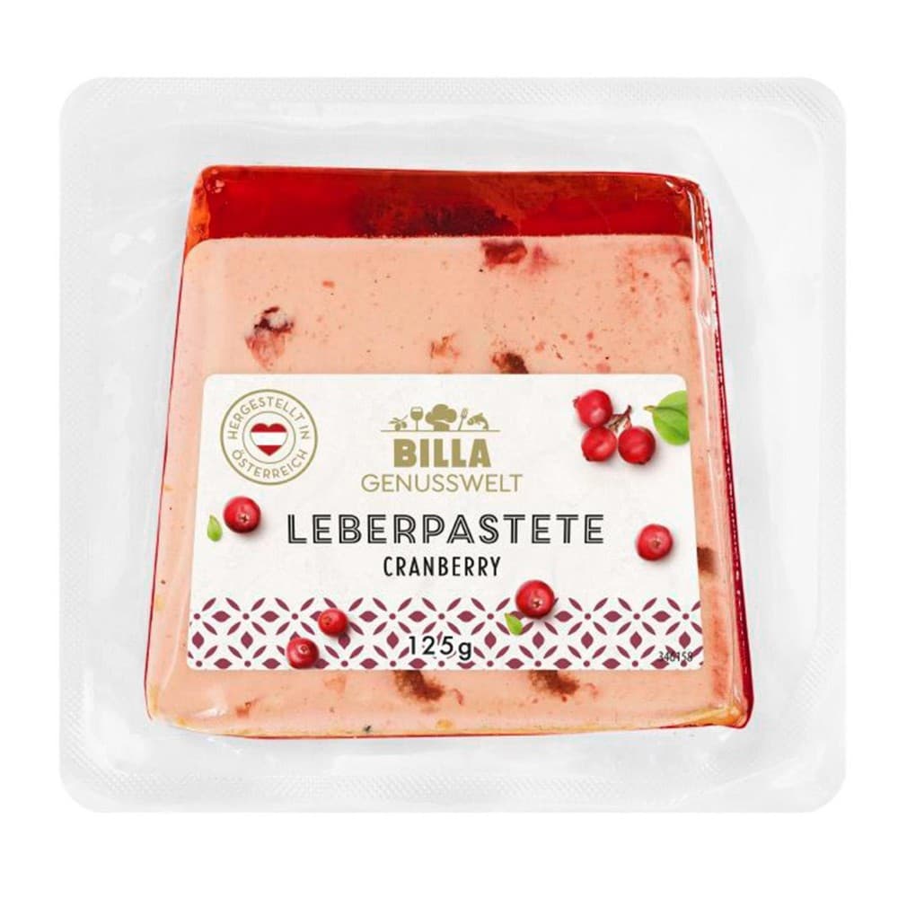 Leberpastete Cranberry od. Orange, 125 g BILLA Genusswelt – Billa