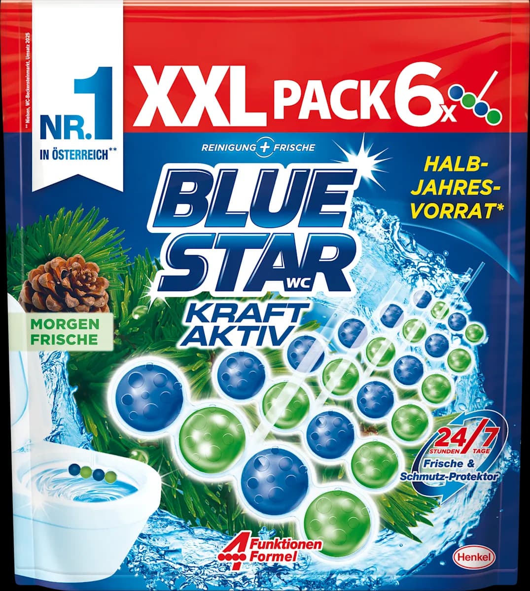 BLUE STAR Kraft Aktiv WC-Stein, 6 Stk. – Dm