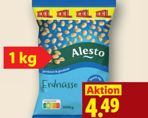Erdnüsse, 1 kg Alesto – Lidl