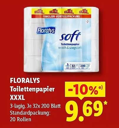 Floralys Toilettenpapier, 32x 200 Blatt – Lidl