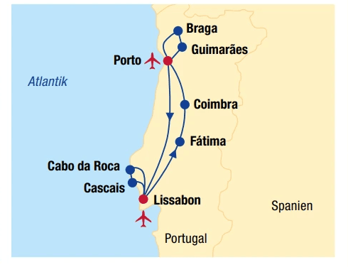 Portugal – Rundreise Lissabon – Porto, 7 Nächte TRANSAIR – Billa Reisen