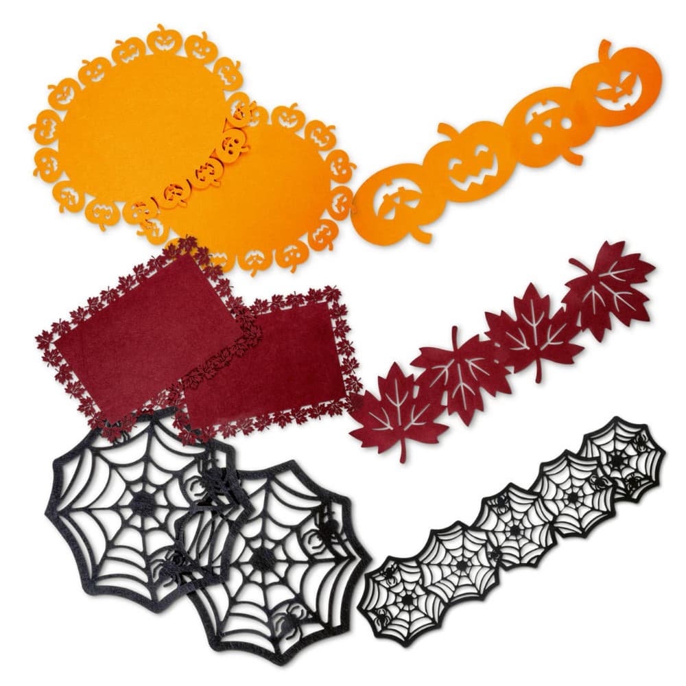 Halloween Platzsets/Tischläufer, Platzsets, 2 Stück: Ø 38 cm bzw. 45 x 30 cm oder Tischläufer: 120 x 30 cm HOME CREATION – Hofer