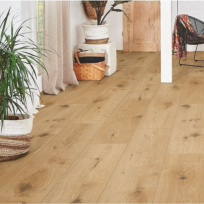 Laminatserie Family, 128,8 x 19,5 cm x 7 mm, 1 Paket = 2,51 m², 1 Palette = 100,4 m² LOGOCLIC – Bauhaus