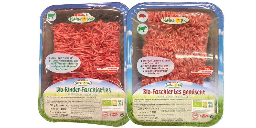 Bio-Faschiertes gemischt oder Bio-Rinder-Faschiertes 330 g SPAR Natur*pur Angebot bei Maximarkt