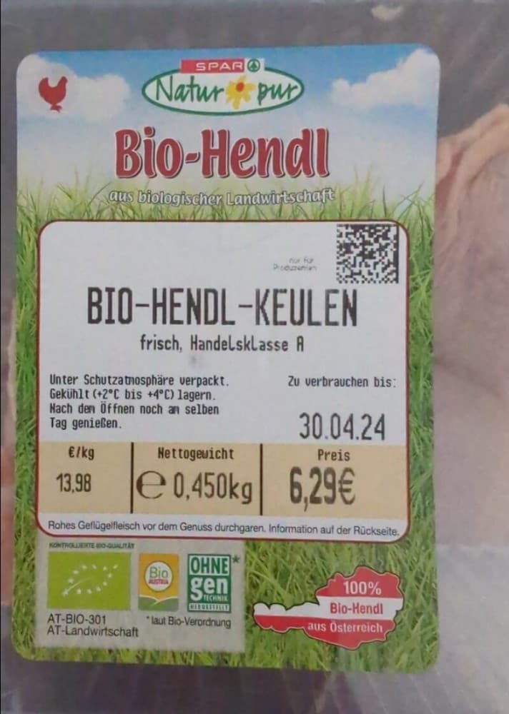 Bio-Hendl-Keulen Sous Vide, per Kilo Natur Pur – Spar