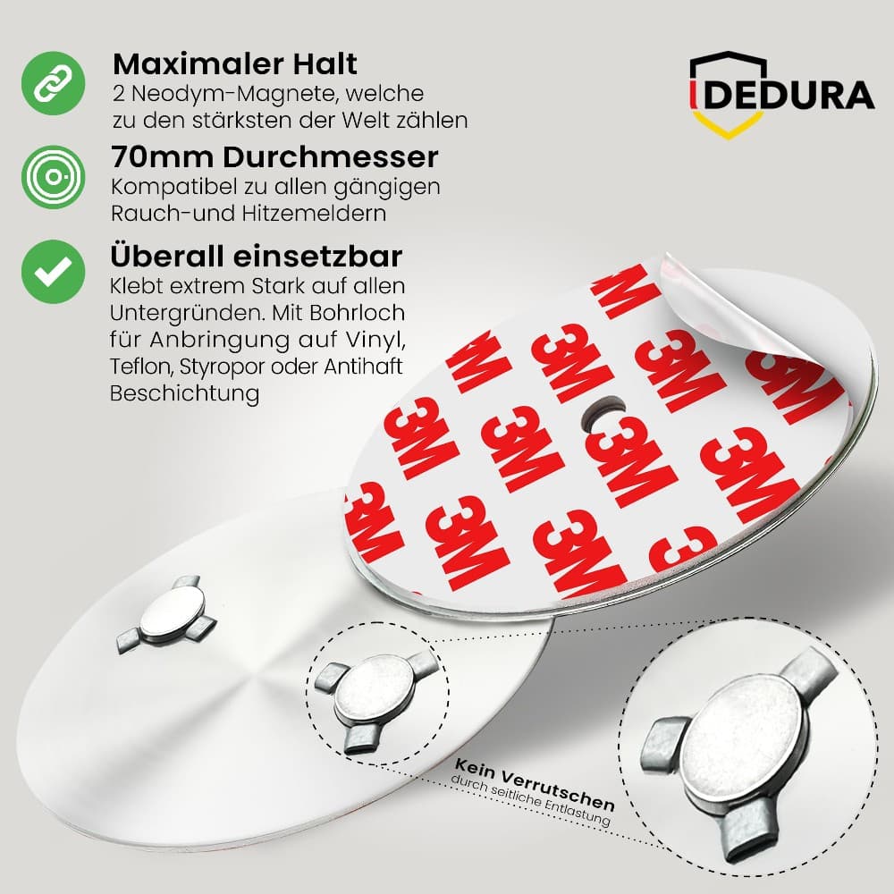 3M-Magnethalterung 2er-Set für Rauchwarnmelder, 2 Stück – Norma