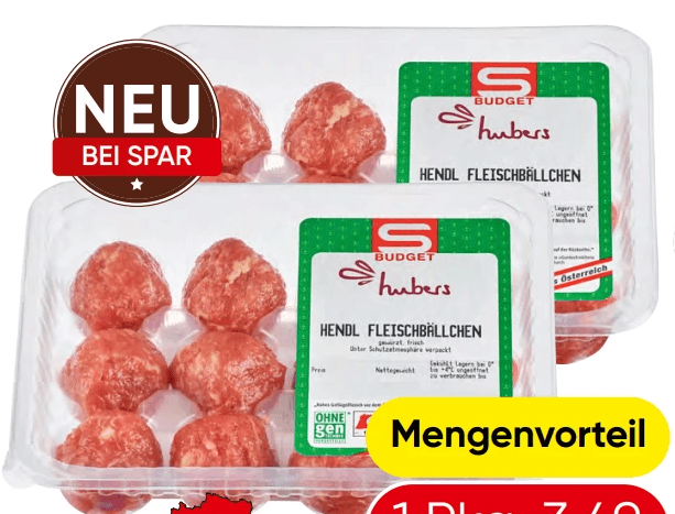 Hendl Fleischbällchen aus Österreich, 260 g S-Budget – Eurospar