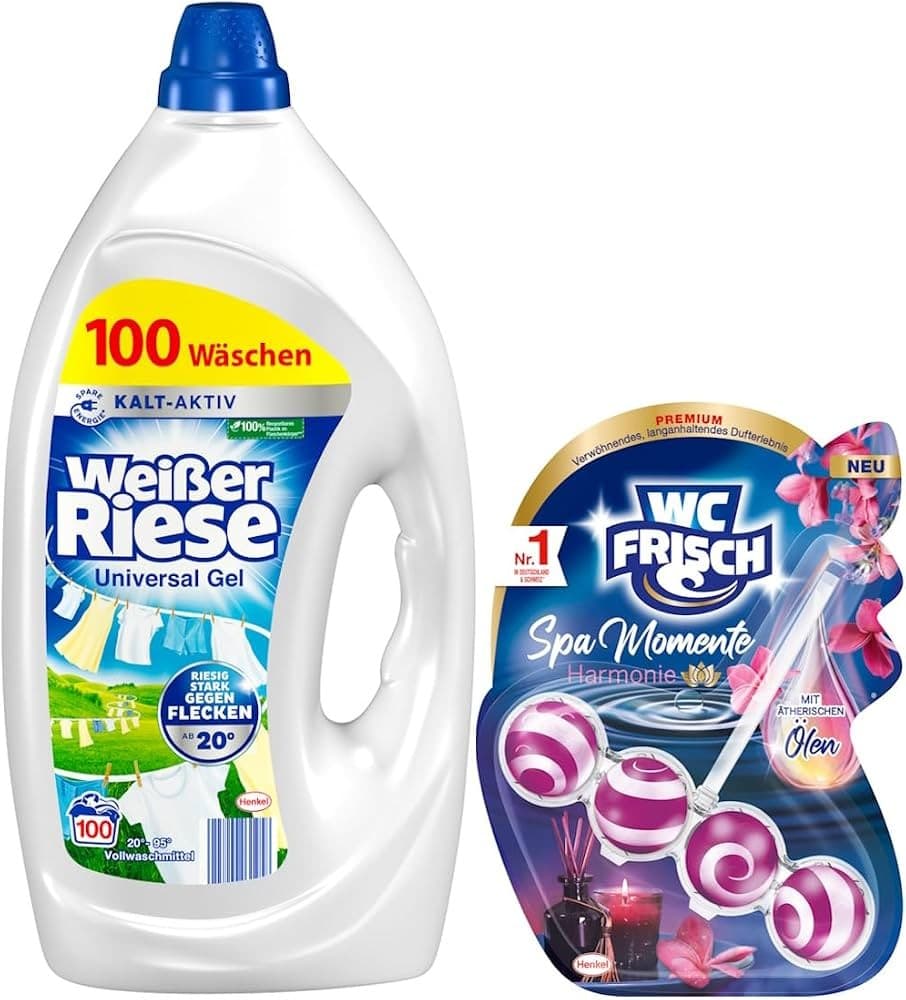Weißer Riese Waschmittel, 100 Waschgänge (Gel), 90 Waschgänge (Pulver), 80 Waschgänge (Caps) – Billa