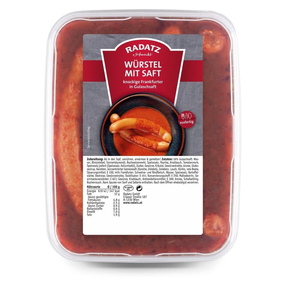 Würstel im Saft, 900 g RADATZ – Lidl