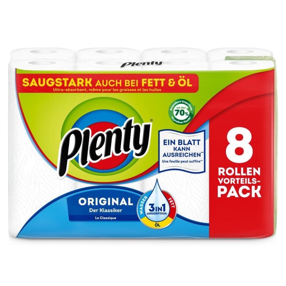 Plenty White Küchenrolle, 8-Rollen-Packung – MPREIS