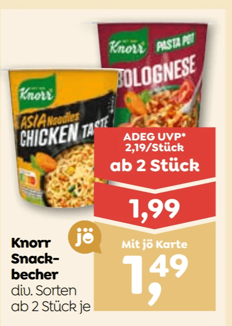 Snack-becher Knorr Angebot bei Adeg