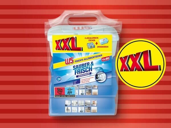 Feuchte Allzwecktücher, 4x 80 Stk. W5 – Lidl