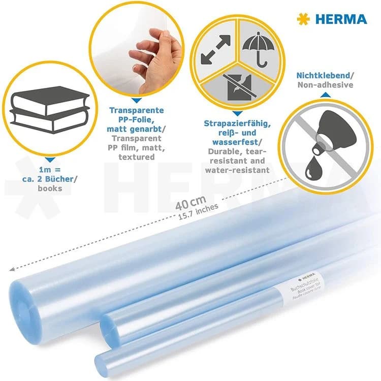 Buchschutzfolie, 5 m x 40 cm HERMA – Interspar
