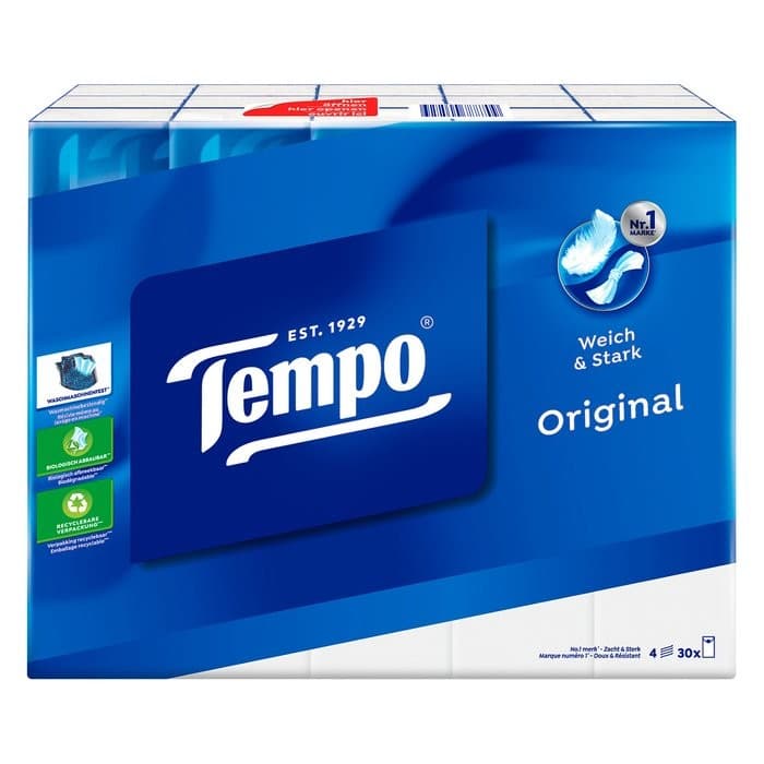 Tempo Taschentücher Classic od. Duo-Box, 30 x 10 Stück / 2 x 100 Blatt – Penny