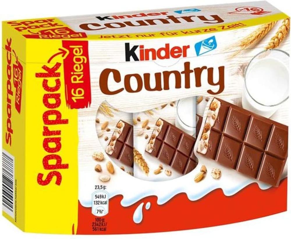 Kinder Country, 16 Riegel, 376 g – Norma