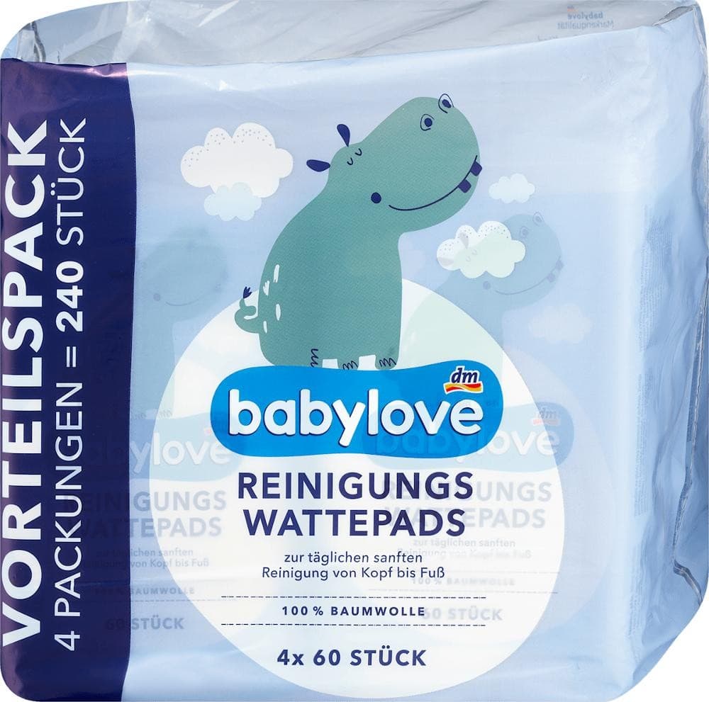 Reinigungs Wattepads, 4 x 60 Stk. babylove – Dm