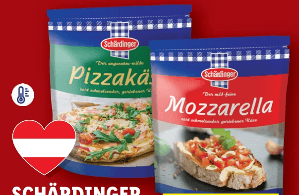 Pizzakäse oder Mozzarella gerieben, Je 200 g Schärdinger – Lidl
