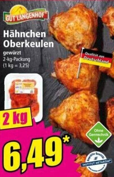 Hähnchen Oberkeulen, 2 kg – Norma
