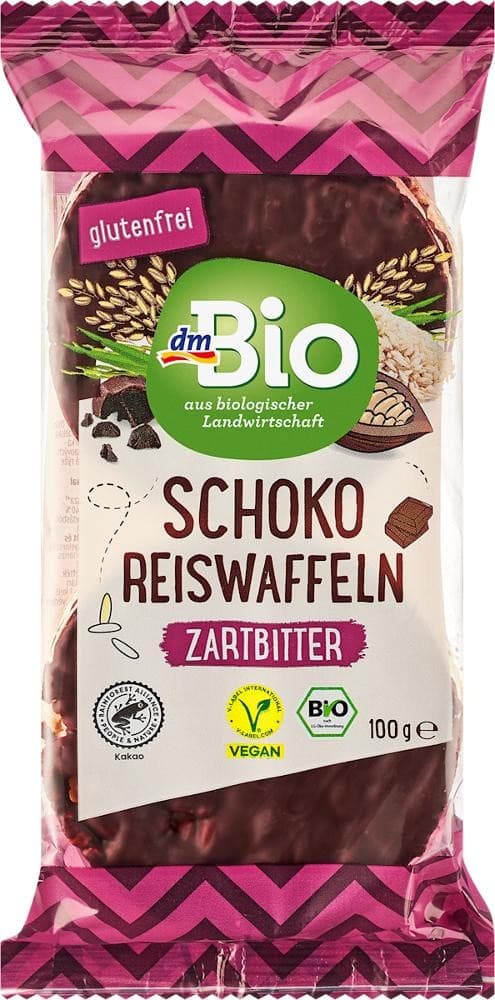 dmBio Schoko Reiswaffeln Zartbitter, 100 g – Dm