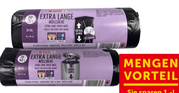 Müllbeutel extra lang Spar – Interspar