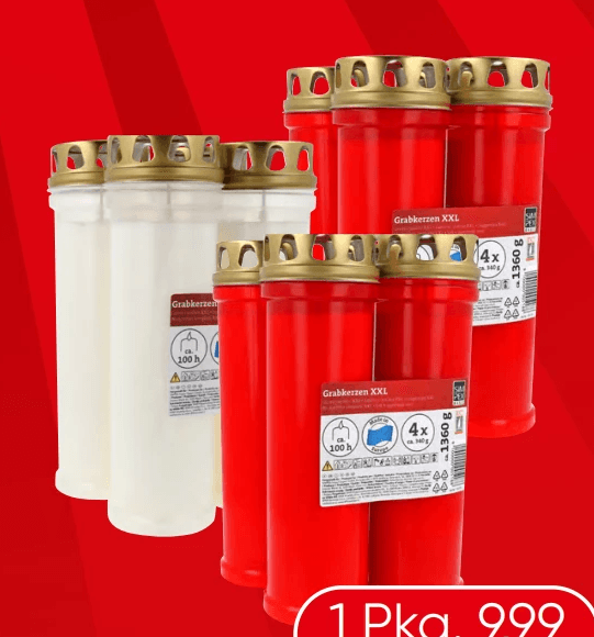 SIMPEX Grabkerzen XXL, 4er-Pkg. – Spar