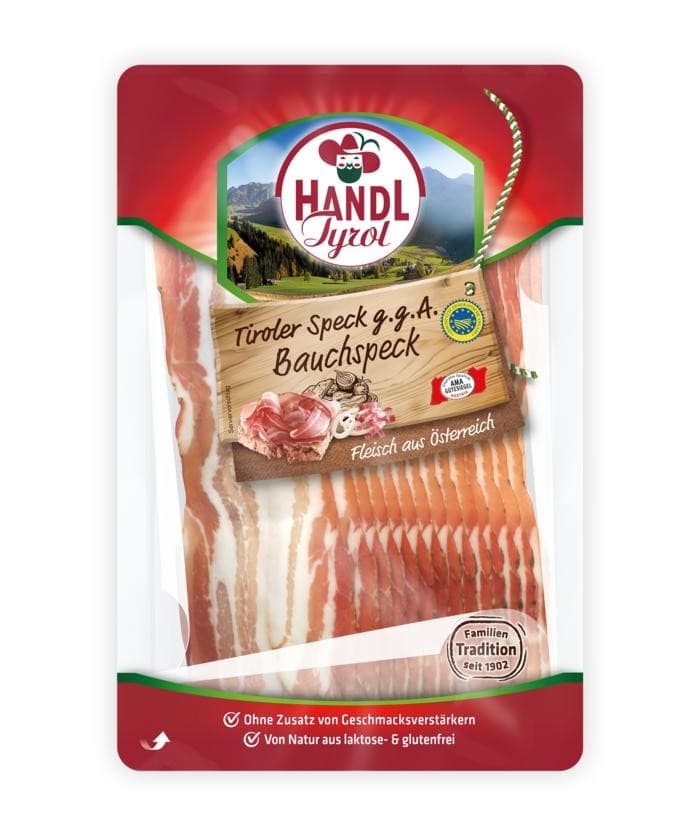 Tiroler Bauchspeck g.g.A., 100 g Handl Tyrol – Lidl