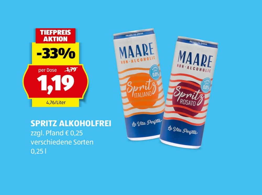 Spritz alkoholfrei, 0,25 l Maare – Hofer
