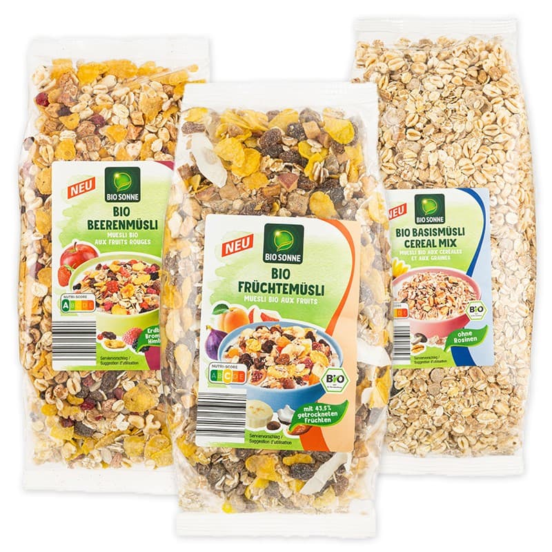 Bio-Müsli, je 375 g, je 500 g oder je 750 g Bio Sonné – Norma