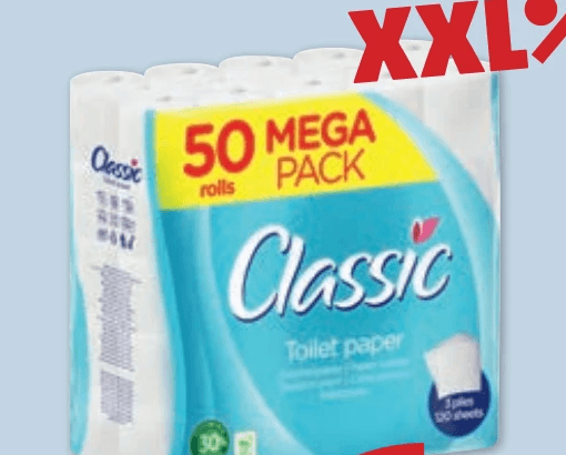 Classic Toilettenpapier Mega Pack, 50 x 120 Blatt – Penny