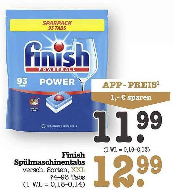 Finish Geschirrspültabs, 74-93 Stück – Bipa