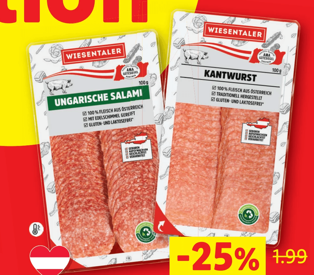 Ungarische Salami oder Kantwurst, 100 g – Lidl