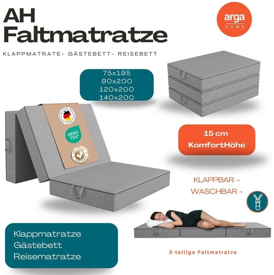Faltmatratze 3tlg., ca. 75 x 195 cm, H3 ARGAOMI – Norma