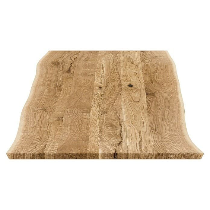 Tischplatte Eiche mit Waldkante, 200 x 80 x 2,6 cm – Bauhaus