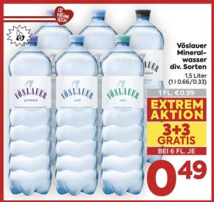 Vöslauer Mineralwasser div. Sorten, 1,5 l – Billa Plus
