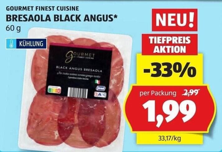 Bresaola Black Angus, 60 g Gourmet Finest Cuisine – Hofer