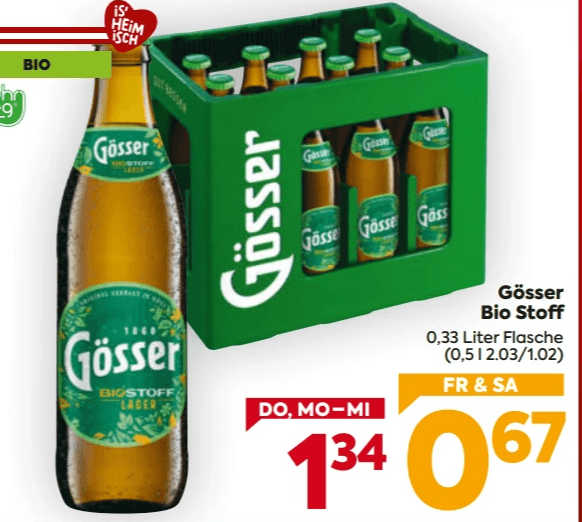 Gösser Bio Stoff, 0,33 Liter Flasche – Billa