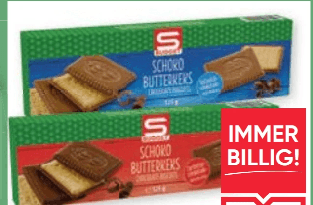 S-Budget Schoko Butterkeks, 2x 125 g – Maximarkt