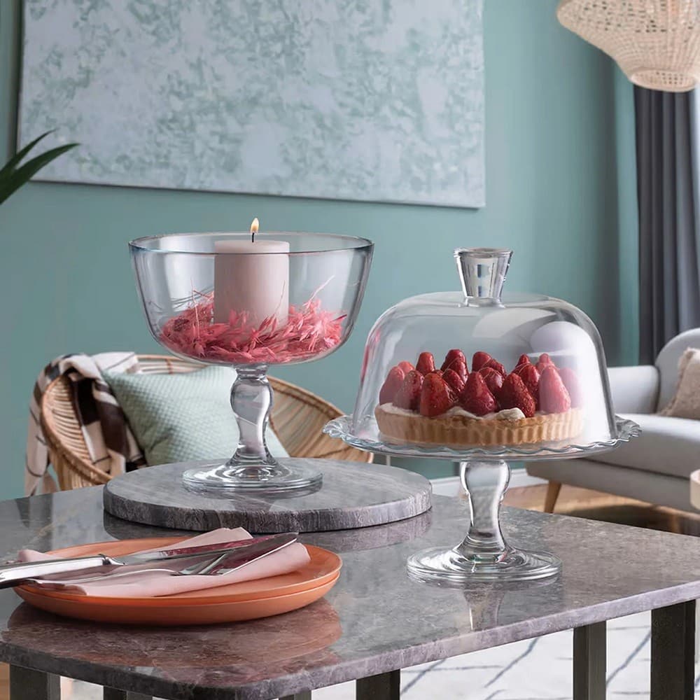 Petite Patisserie Tortenplatte mit Haube und Fuß, 26 cm – Maximarkt